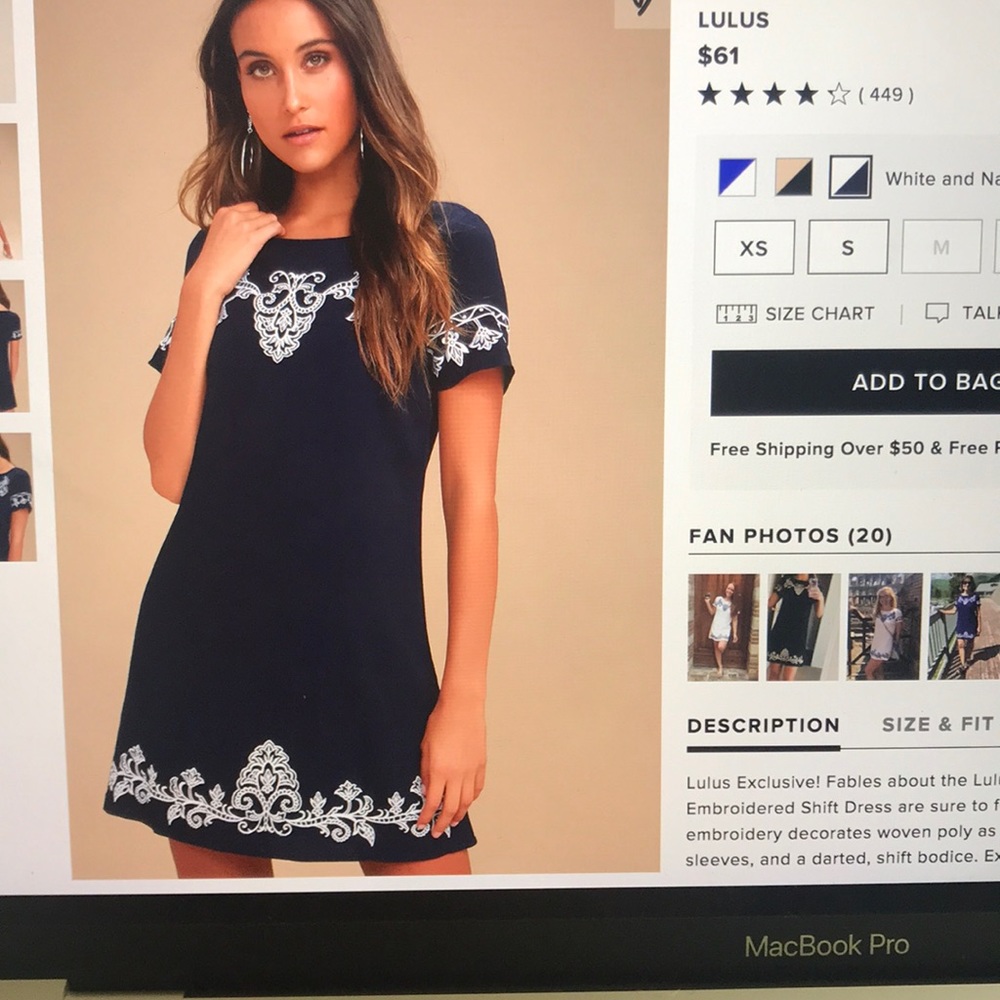 Lulus navy dress